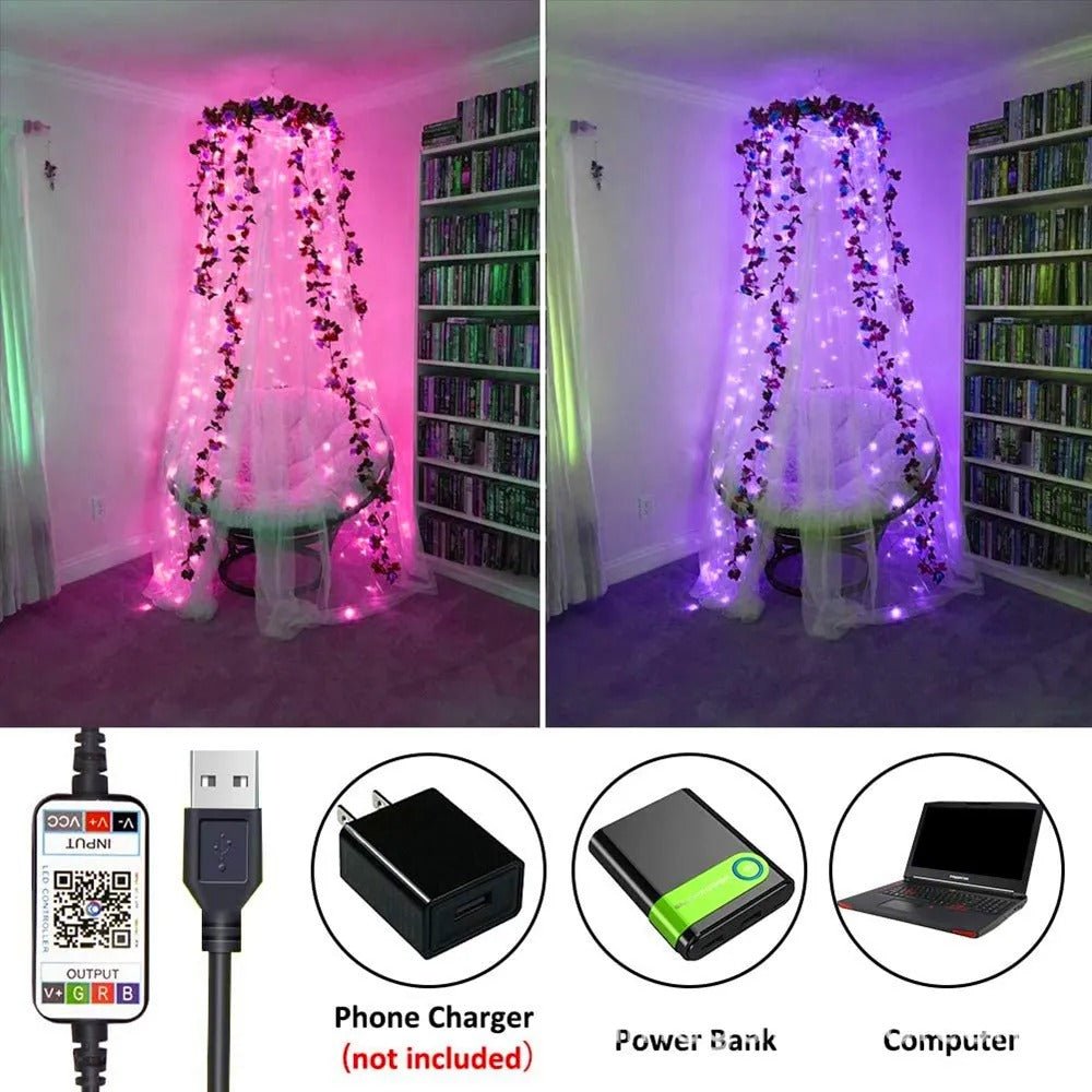 Smart RGB Christmas Fairy String Light Bluetooth Controlled