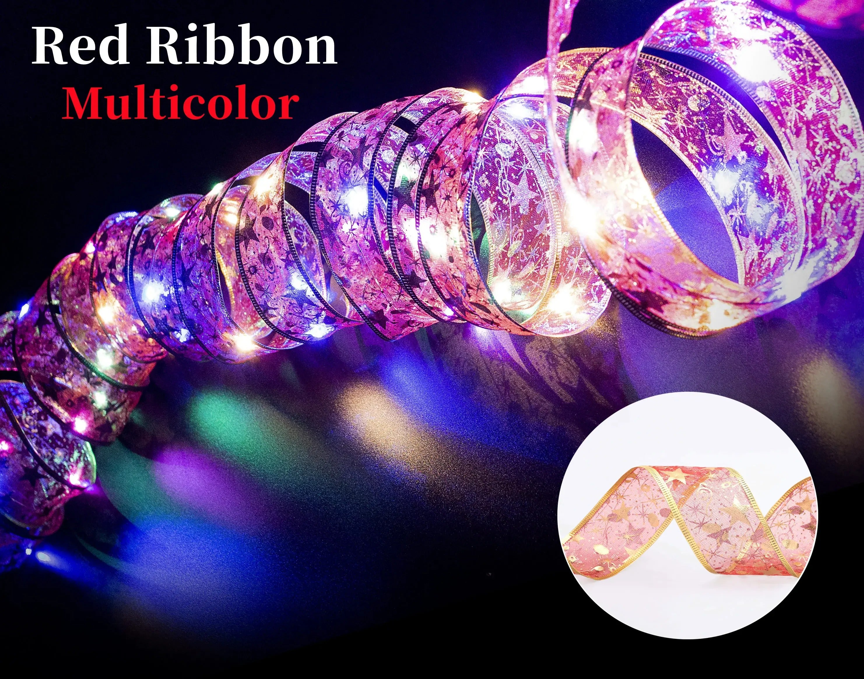 Christmas Ribbon Fairy Decoration Light