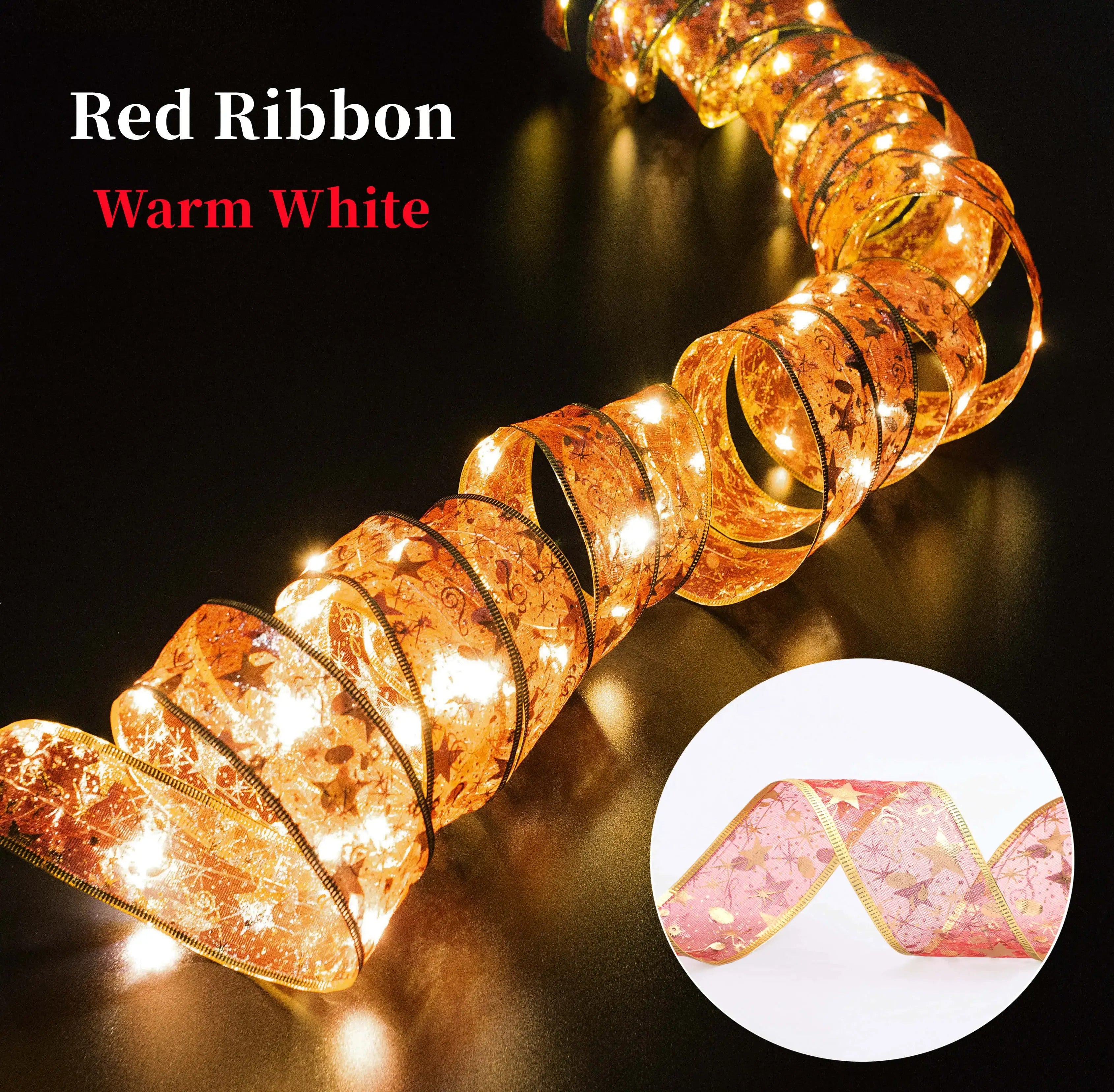 Christmas Ribbon Fairy Decoration Light